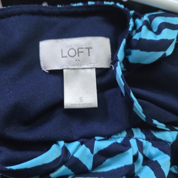 LOFT Blue Maxi Dress with Geometric Pattern - Picture 4 of 4